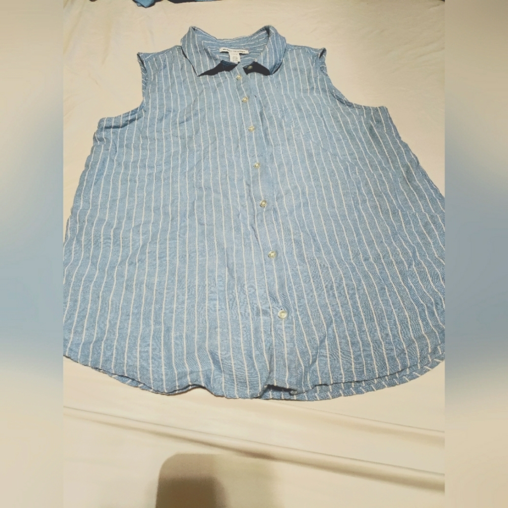 Amazon essential blue and white stripes M